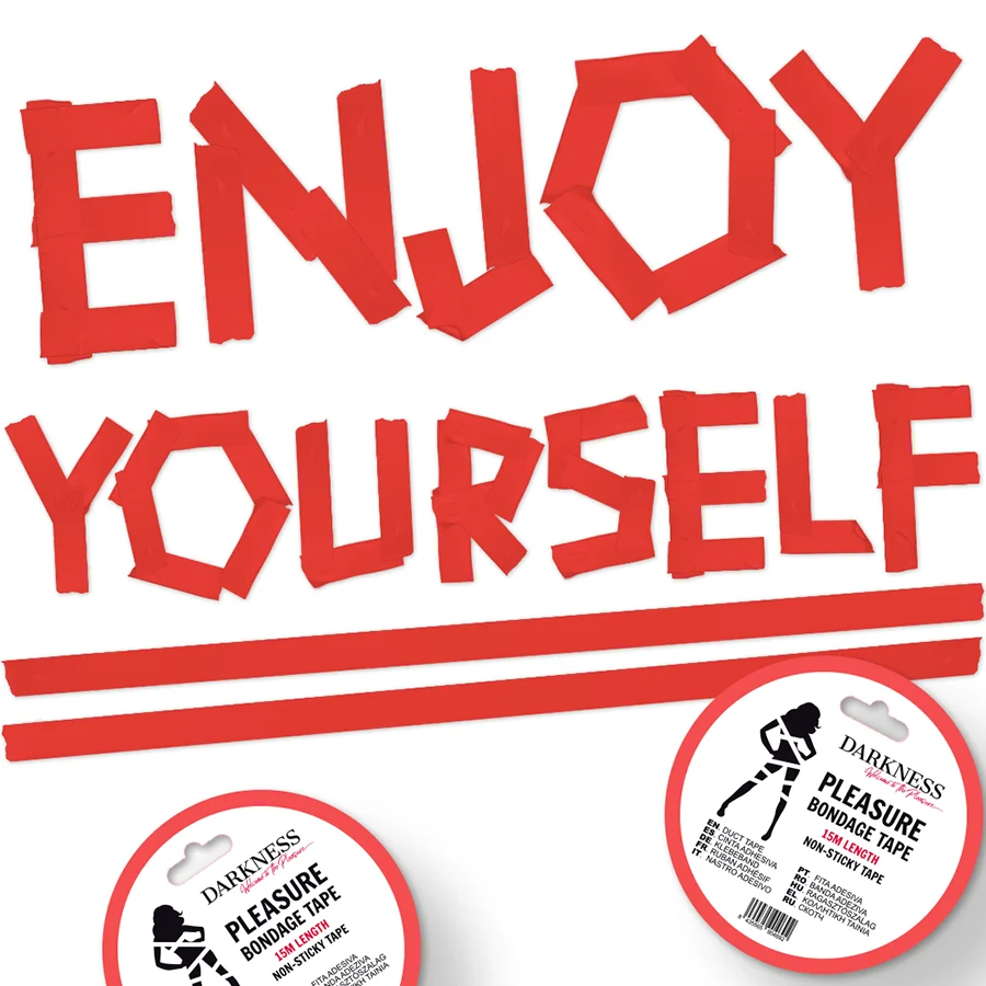 DARKNESS - RUBAN DE BONDAGE ROUGE NON COLLANT 15 M - Image 3