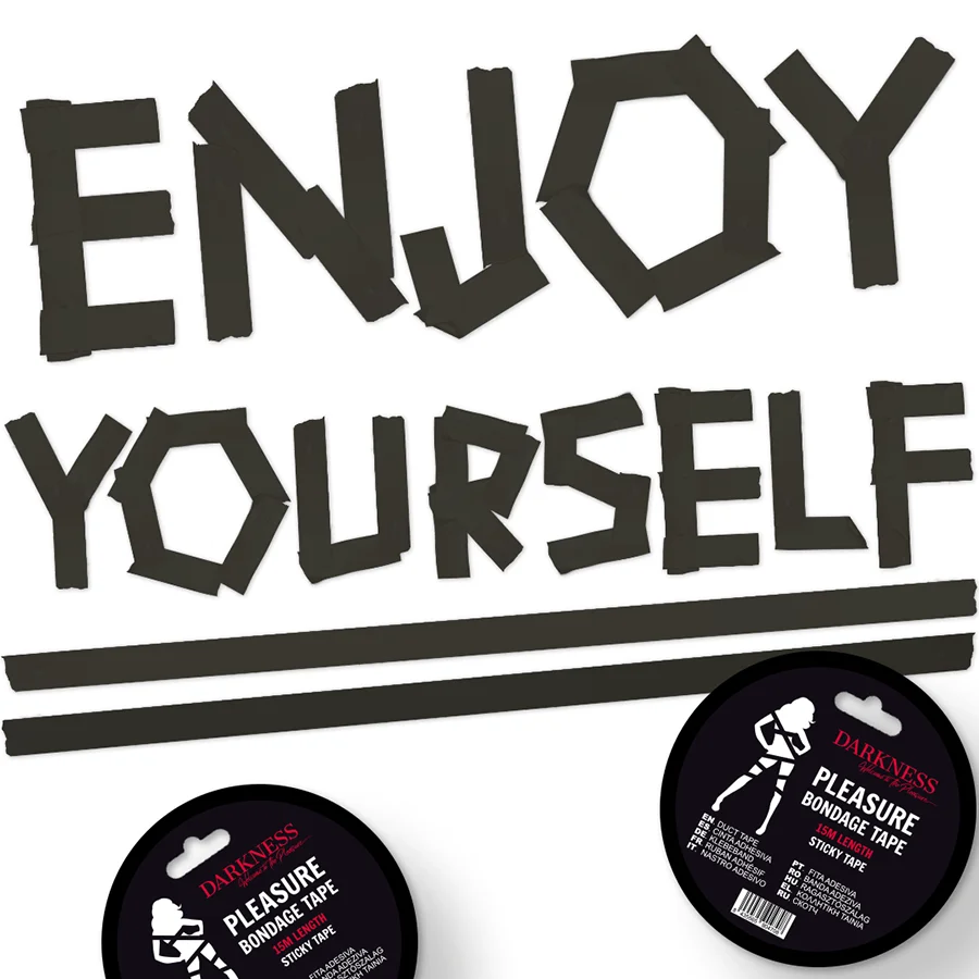 DARKNESS - ADHESIVE BLACK BONDAGE TAPE 15M - Image 3