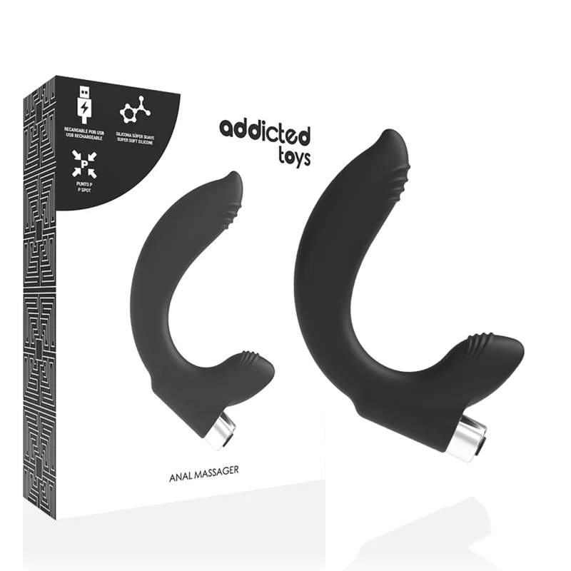 ADDICTED TOYS - OPLAADBARE PROSTATE VIBRATOR MODEL 7 - ZWART