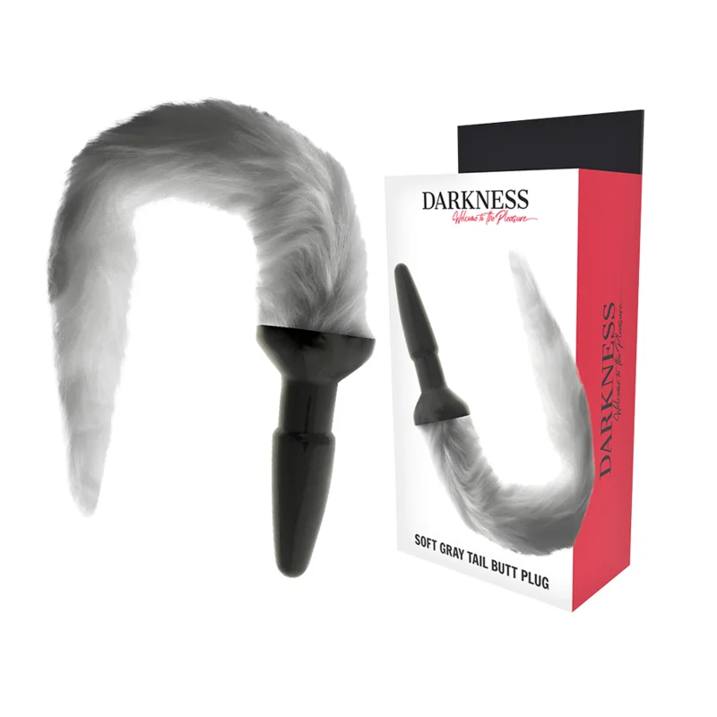 Darkness - Plug Anal En Silicone Avec Queue Grise