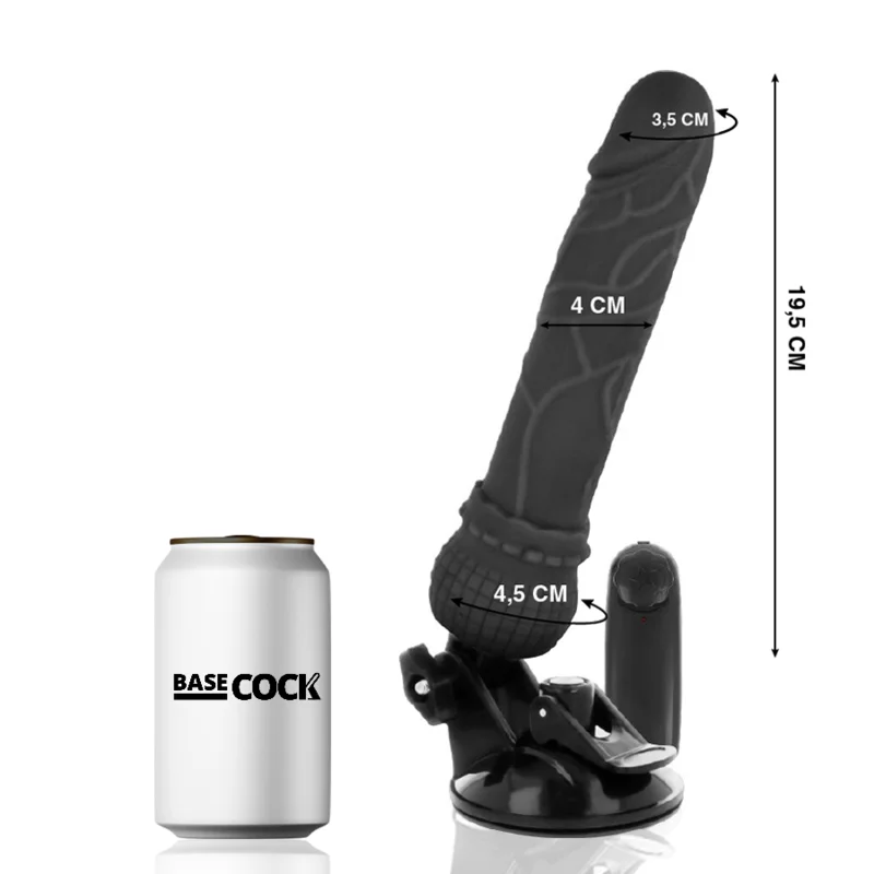 Basecock - Realistic Vibrator Remote Control Black 19.5 Cm -O- 4 Cm - Image 3
