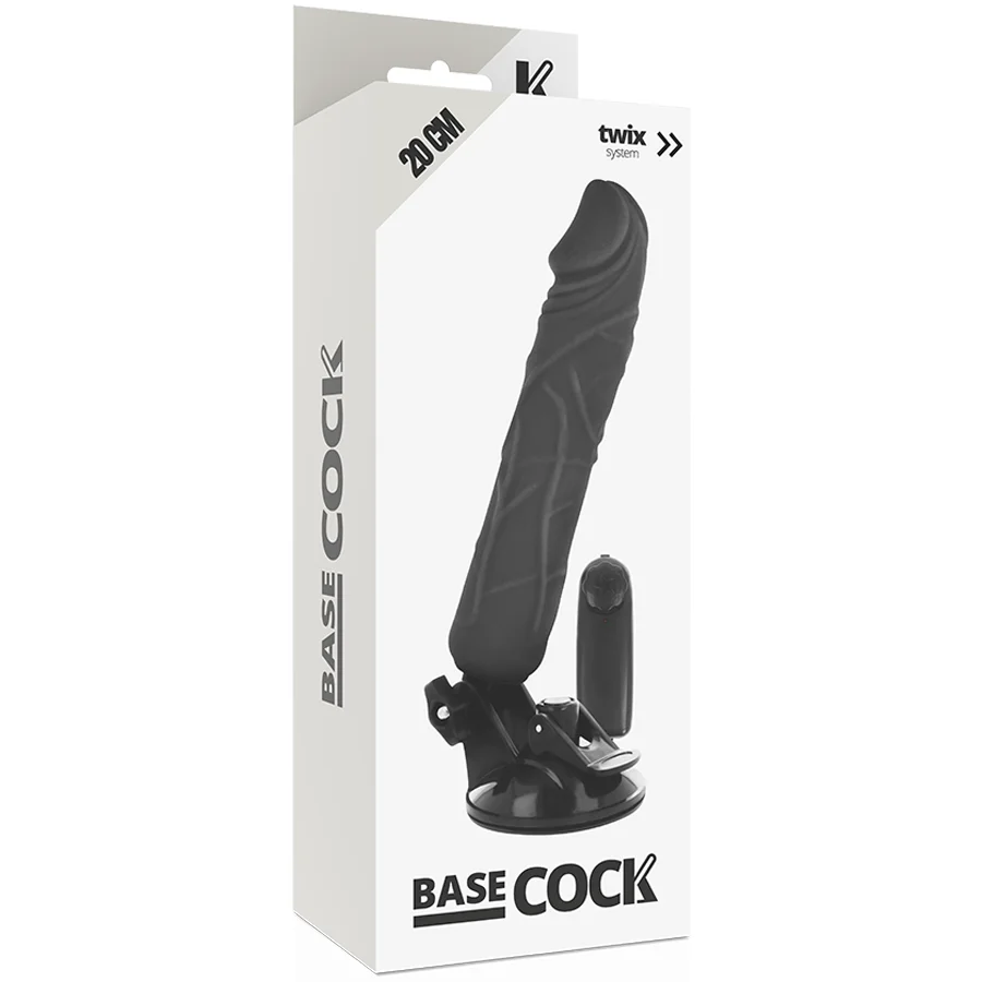 Basecock - Realistic Vibrator Remote Control Black 20 Cm -O- 4 Cm - Image 5