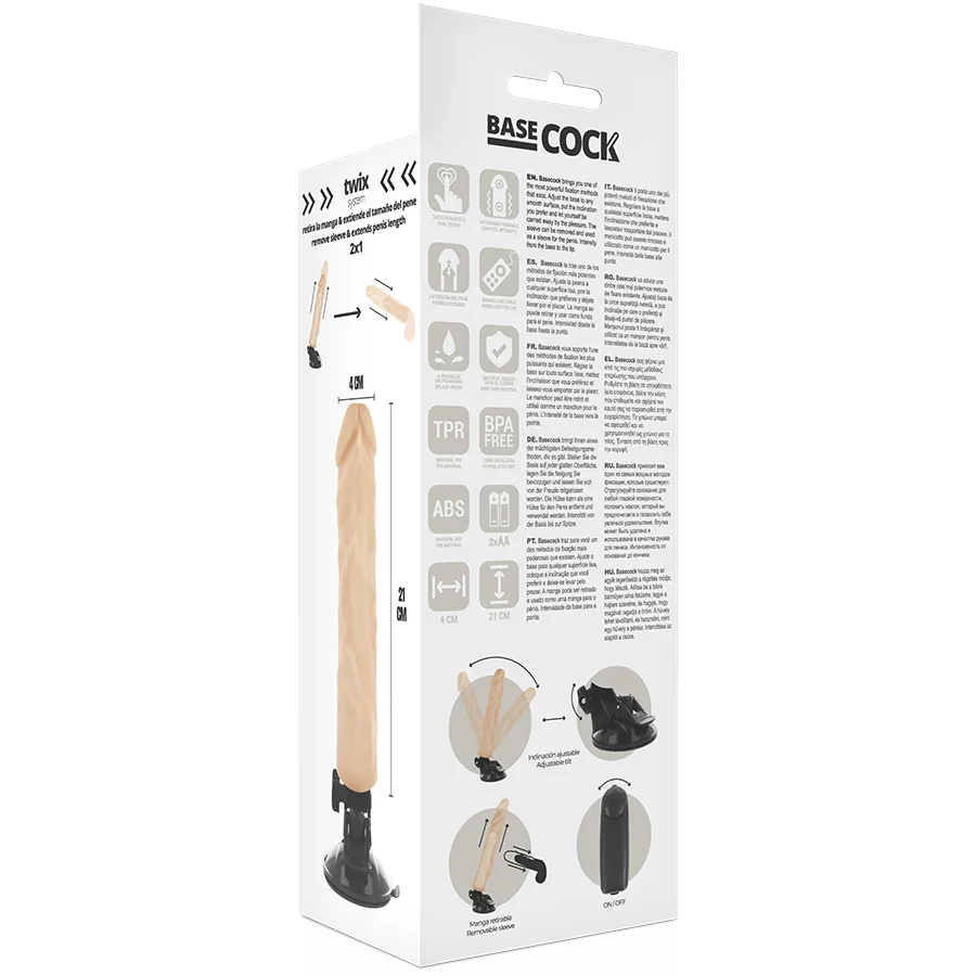 Basecock - Realistische Vibrator Met Afstandsbediening Natuurlijk 21 Cm -O- 4 Cm - Image 6
