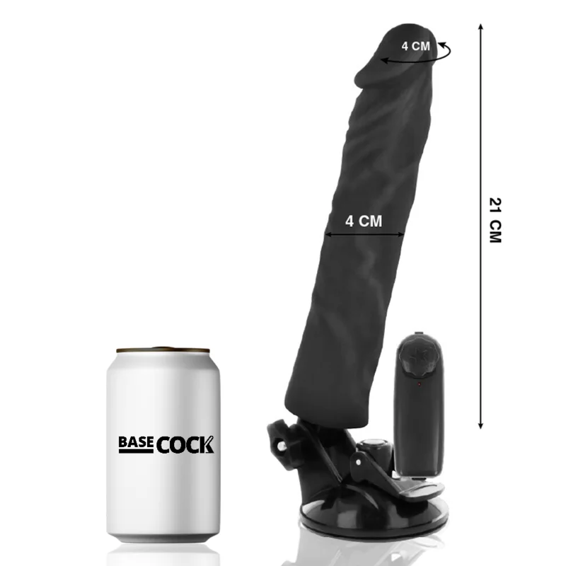 BASECOCK - REALISTIC VIBRATOR REMOTE CONTROL BLACK 21 CM -O- 4 CM - Image 3