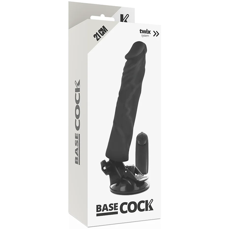 BASECOCK - REALISTIC VIBRATOR REMOTE CONTROL BLACK 21 CM -O- 4 CM - Image 5