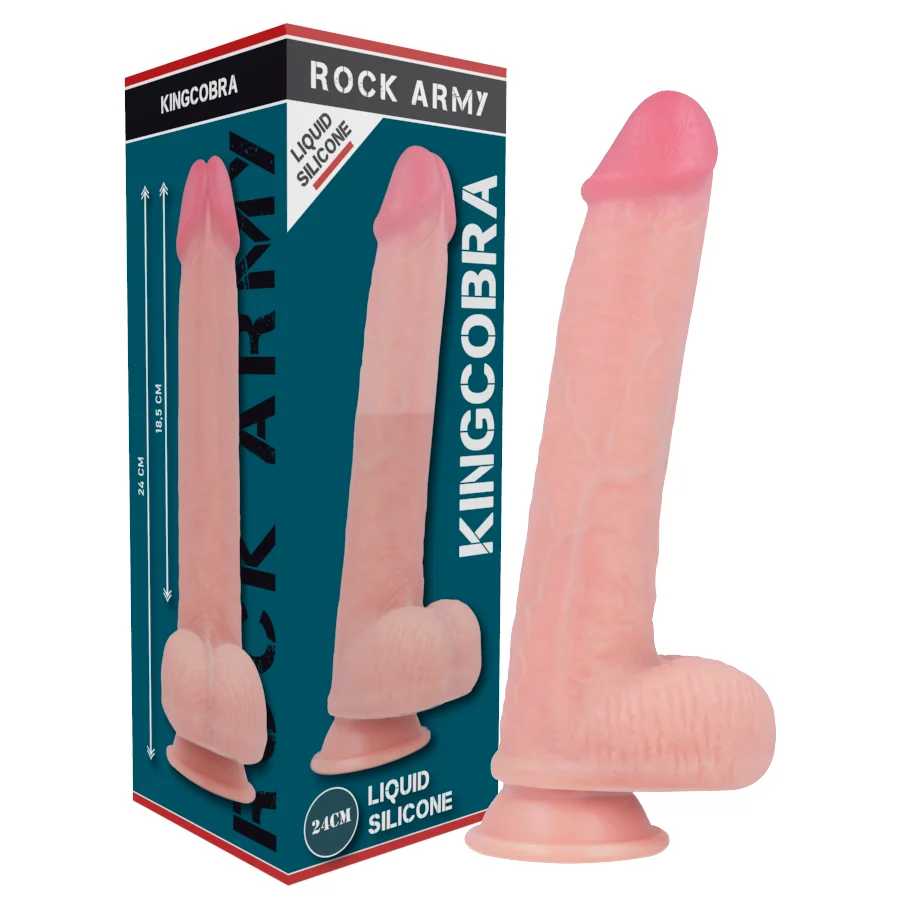 Rockarmy - Liquide Silicone Premium Kingcobra Réaliste 24 Cm -O- 4.77 Cm