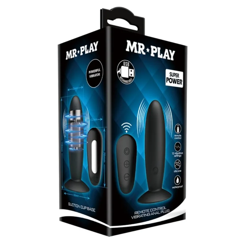 Mr Play - Plug Anal Avec Télécommande Vibration Noire - Image 9