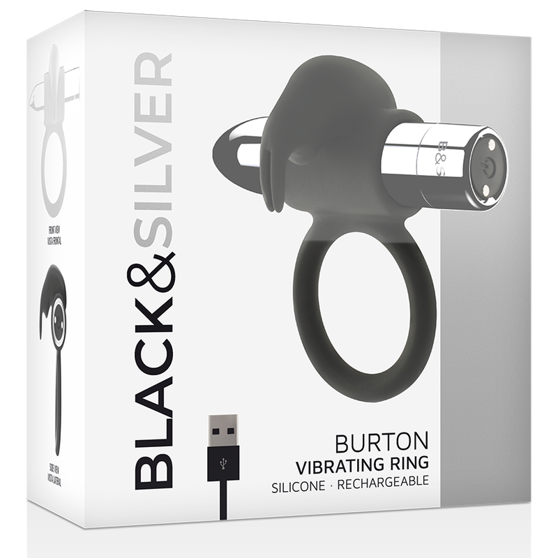 BLACK&SILVER - BAGUE RECHARGEABLE BURTON 10 MODES DE VIBRATION - Image 4