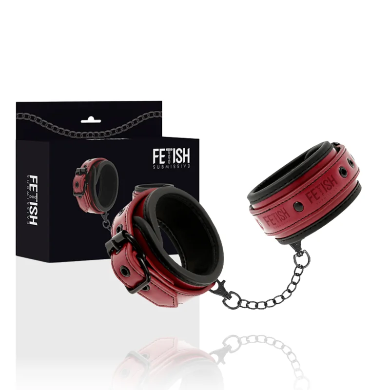 Fetish Submissive Dark Room - Vegan Leeren Handboeien Met Neopreen Voering