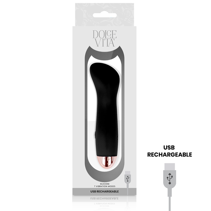 Dolce Vita - Rechargeable Vibrator One Black 7 Speed - Image 5