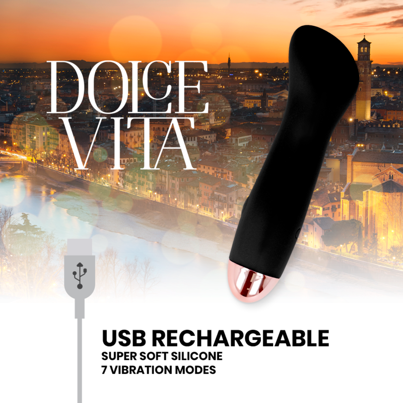 Dolce Vita - Rechargeable Vibrator One Black 7 Speed - Image 6