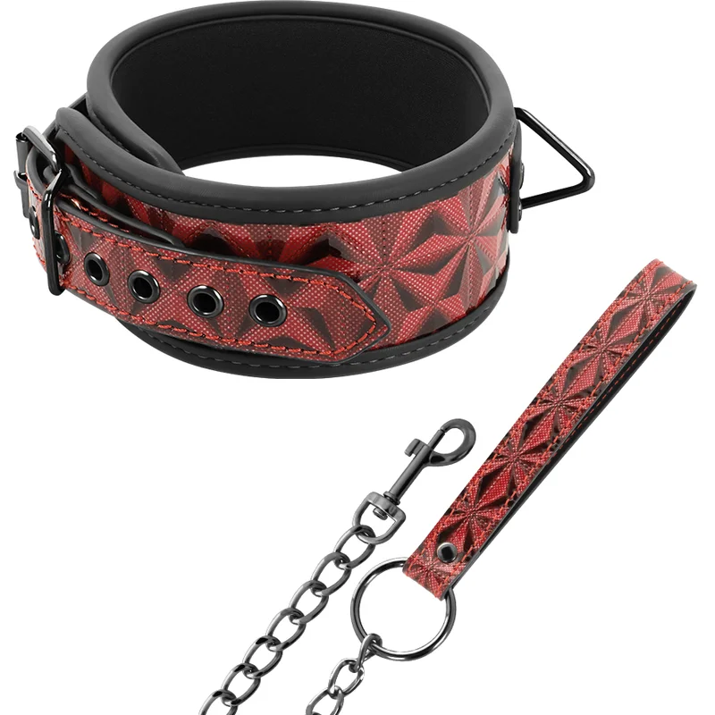 Begme - Collier En Cuir Végan Premium Édition Rouge Avec Doublure En Néoprène