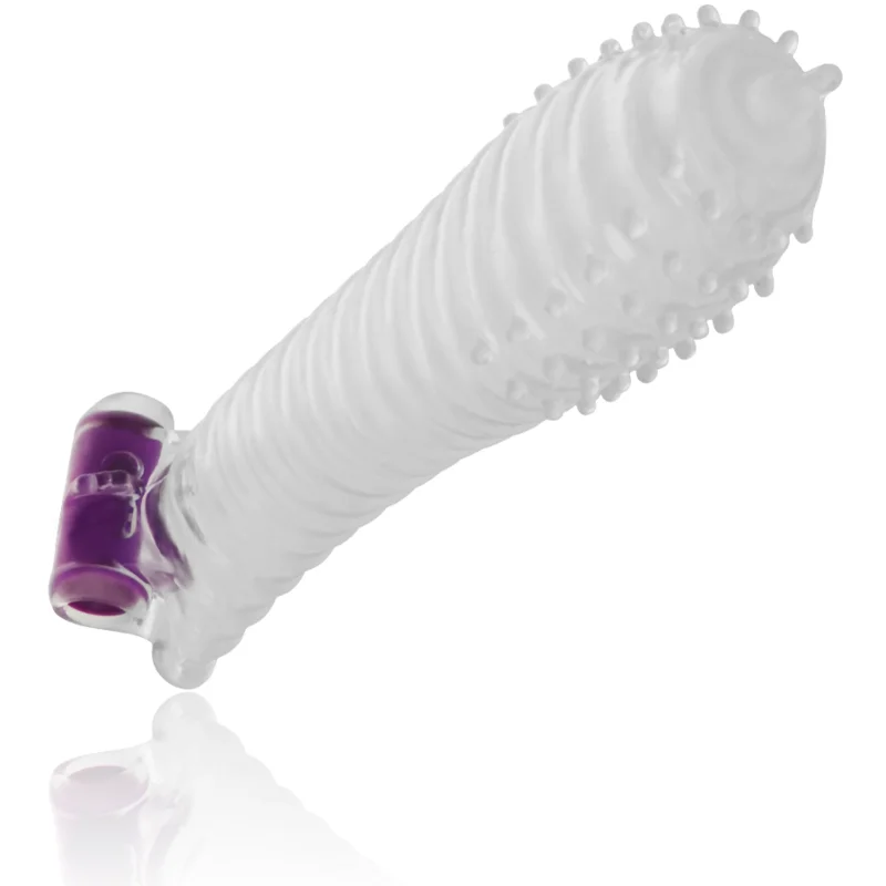 OHMAMA - TEXTURED PENIS SHEATH WITH VIBRATING BULLET - Image 3