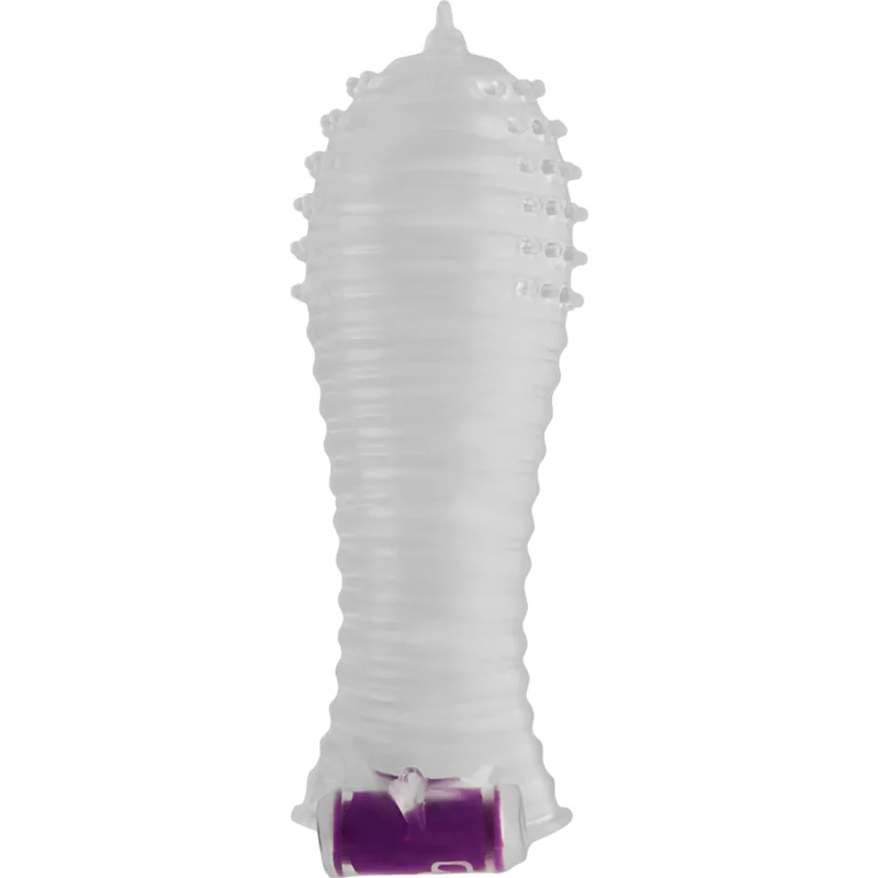 OHMAMA - TEXTURED PENIS SHEATH WITH VIBRATING BULLET - Image 4