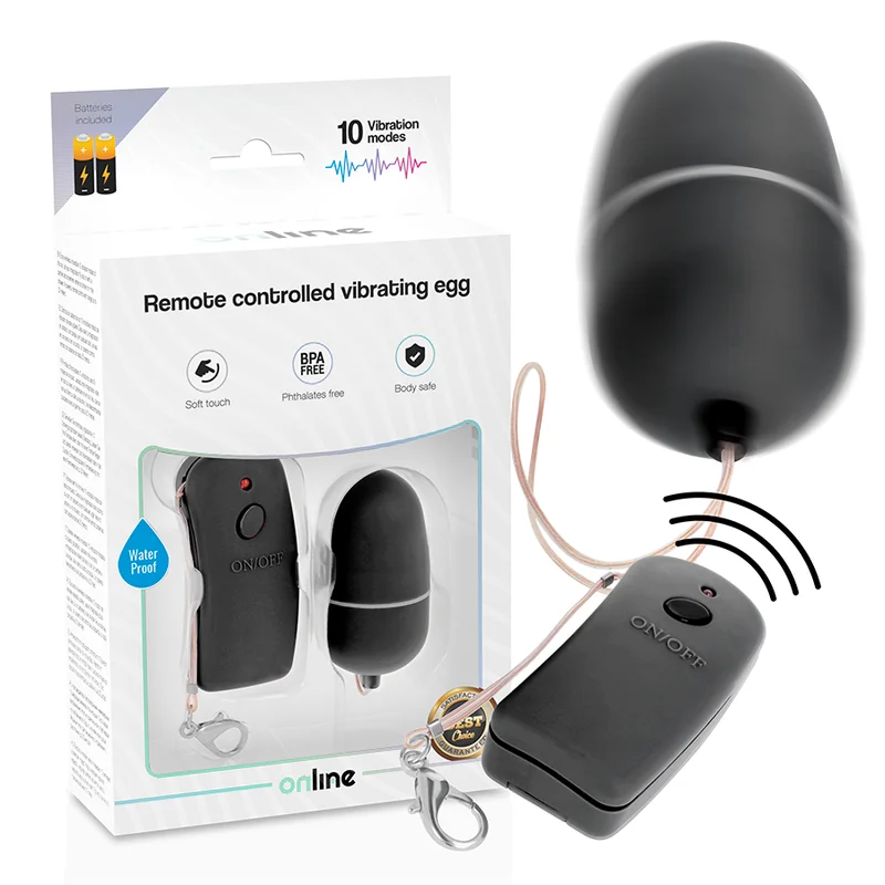 Online - Oeuf Vibrant Avec Télécommande Noire