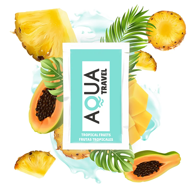 Aqua Travel - Lubrifiant À Base D'eau Saveur Fruits Tropicaux 6 Ml