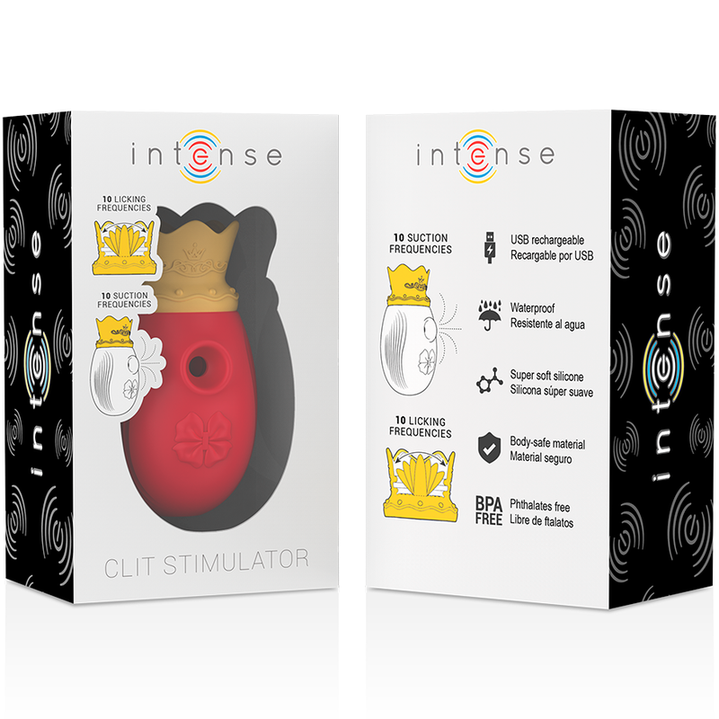 INTENSE - STIMULATEUR CLITORIS 10 MODES D'ASPIRATION ET DE LÉCHAGE - ROUGE - Image 9