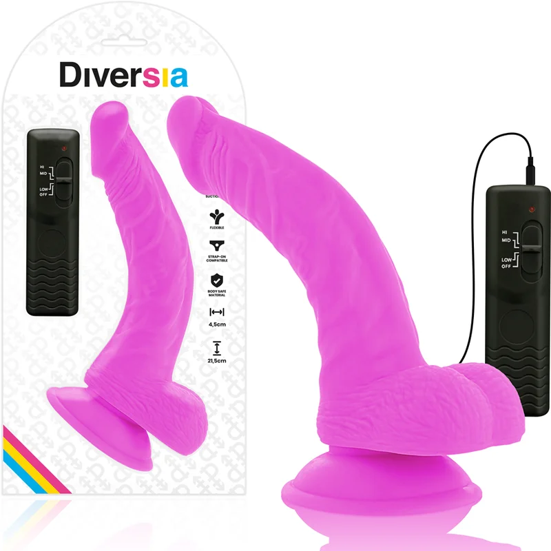 Diversia - Dildo Vibrant Flexible Violet 21.5 Cm -O- 4.5 Cm