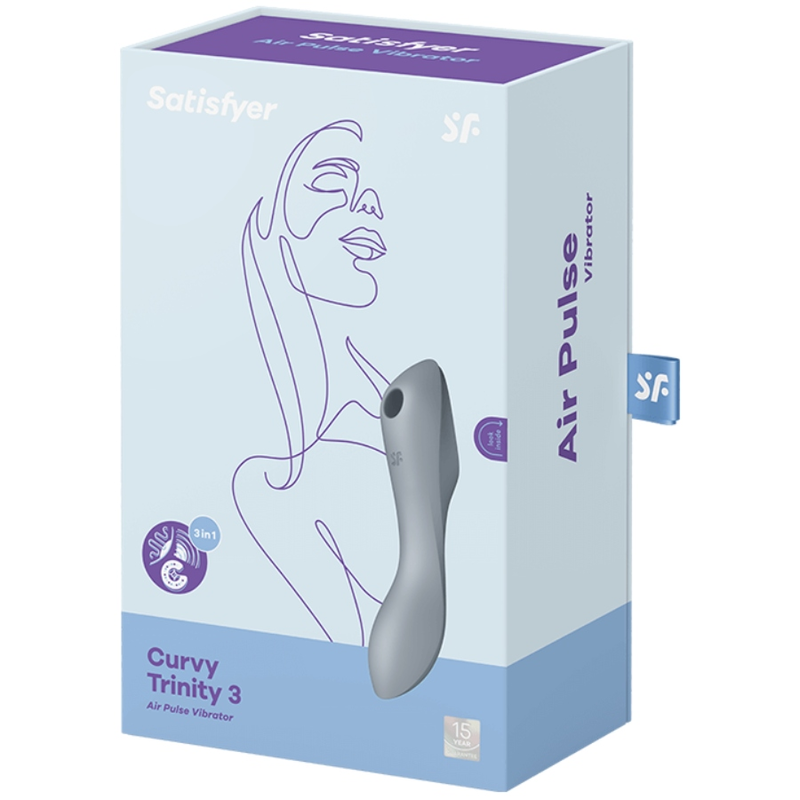 SATISFYER - STIMULATEUR ET VIBRATEUR CURVY TRINITY 3 GRIS - Image 4