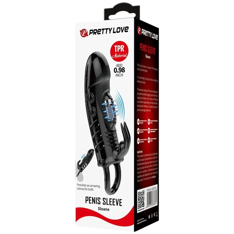 PRETTY LOVE - SLOANE RABBIT PENIS SHEATH BLACK - Image 6