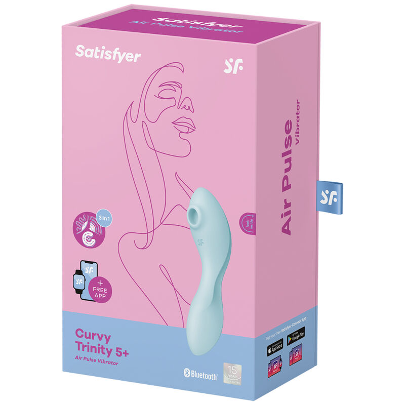 SATISFYER - APPLICATION STIMULATEUR ET VIBRATEUR CURVY TRINITY 5 BLEU - Image 5