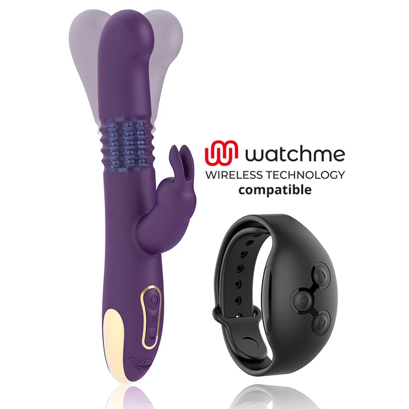 TREASURE - BASTIAN VIBROMASSEUR RABBIT UP & DOWN ROTATIF ET VIBRANT + TÉLÉCOMMANDE WATCHME