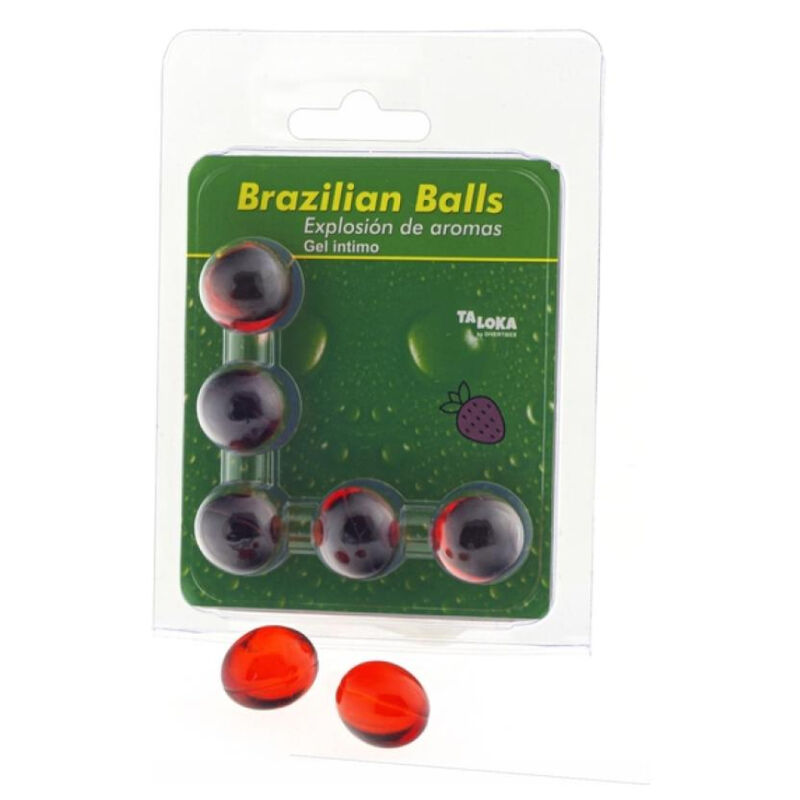 Taloka - 5 Brazilian Balls Strawberry Intimate Gel - Image 3
