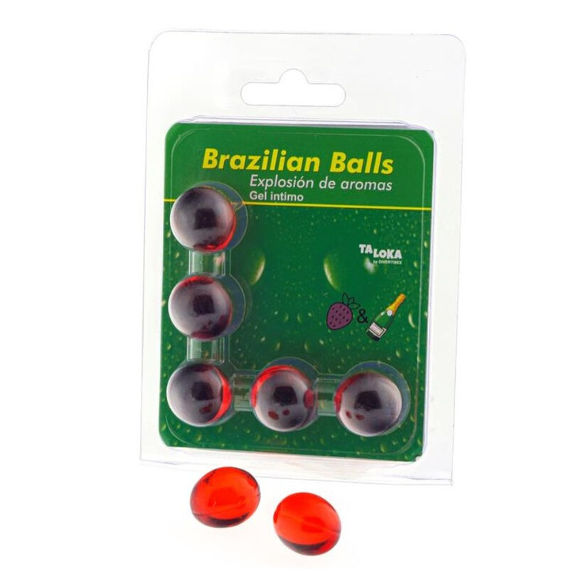 Taloka - 5 Brazilian Balls Strawberries & Champagne Intimate Gel - Image 3