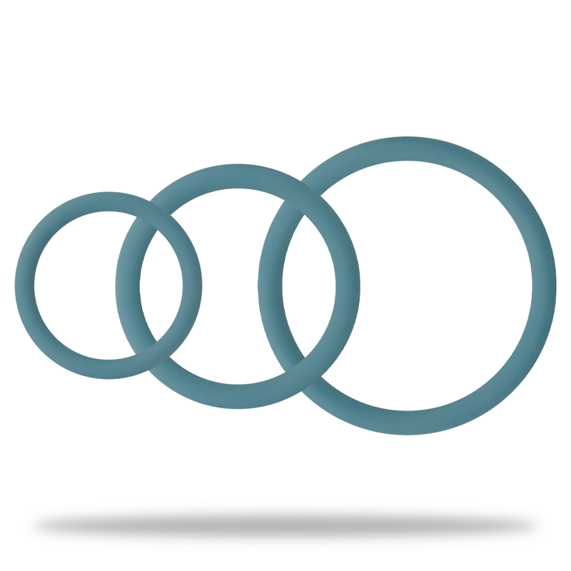 OHMAMA - 3 RINGS SET FOR PENIS & TESTICLES - BLUE - Image 3