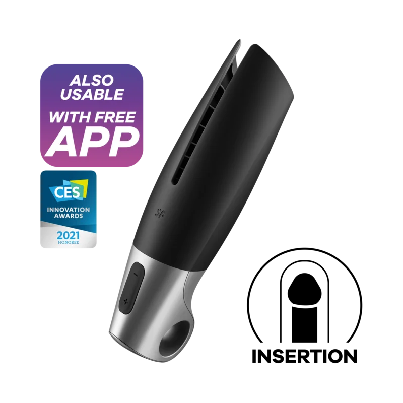 SATISFYER - KRACHTIGE MASTURBATOR ZWART