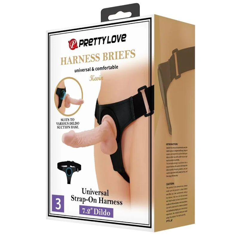 PRETTY LOVE - HARNESS BRIEFS UNIVERSAL HARNESS WITH DILDO KEVIN 19 CM NATURAL - Image 10