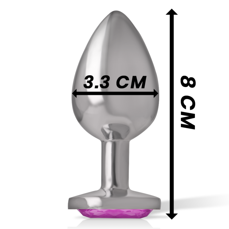 INTENSE - ALUMINUM METAL ANAL PLUG WITH PINK CRYSTAL SIZE M - Image 5