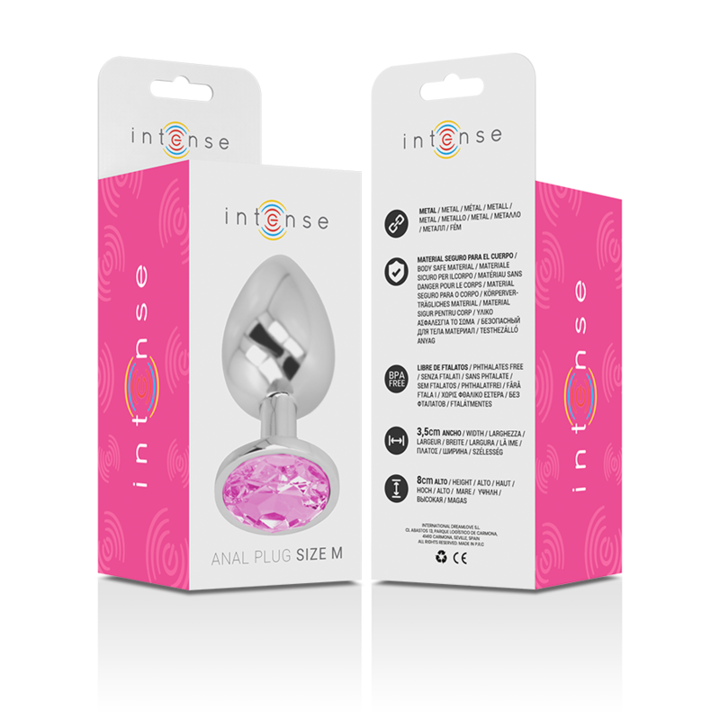INTENSE - ALUMINUM METAL ANAL PLUG WITH PINK CRYSTAL SIZE M - Image 7