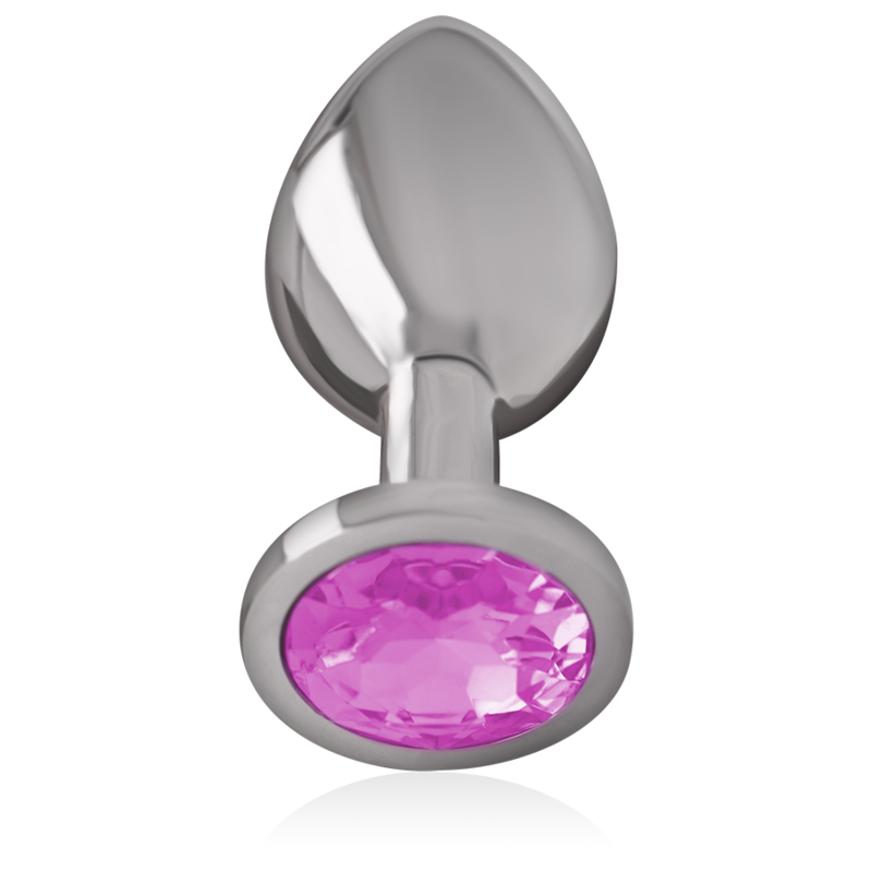 INTENSE - ALUMINUM METAL ANAL PLUG WITH PINK CRYSTAL SIZE L - Image 3