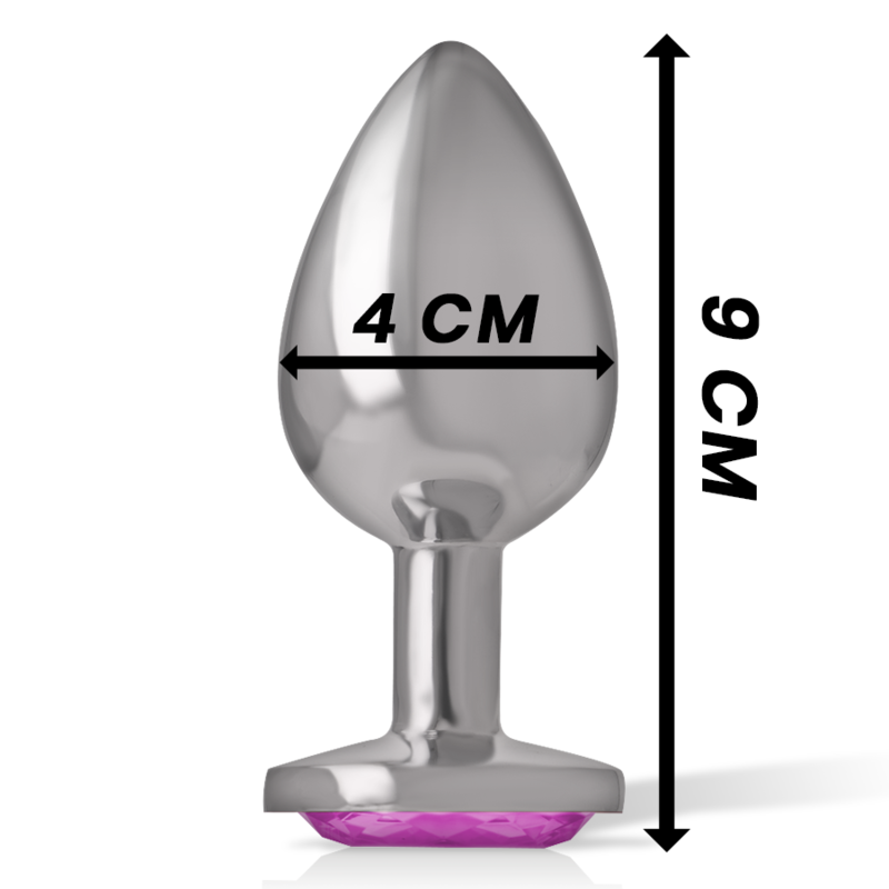 INTENSE - ALUMINUM METAL ANAL PLUG WITH PINK CRYSTAL SIZE L - Image 5