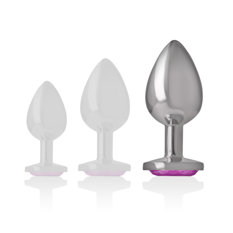 INTENSE - ALUMINUM METAL ANAL PLUG WITH PINK CRYSTAL SIZE L - Image 6