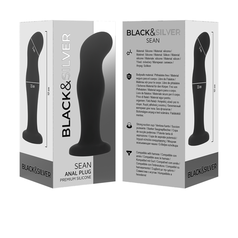 BLACK&SILVER - SEAN PLUG ANAL PREMIUM SILICONE NOIR - Image 6
