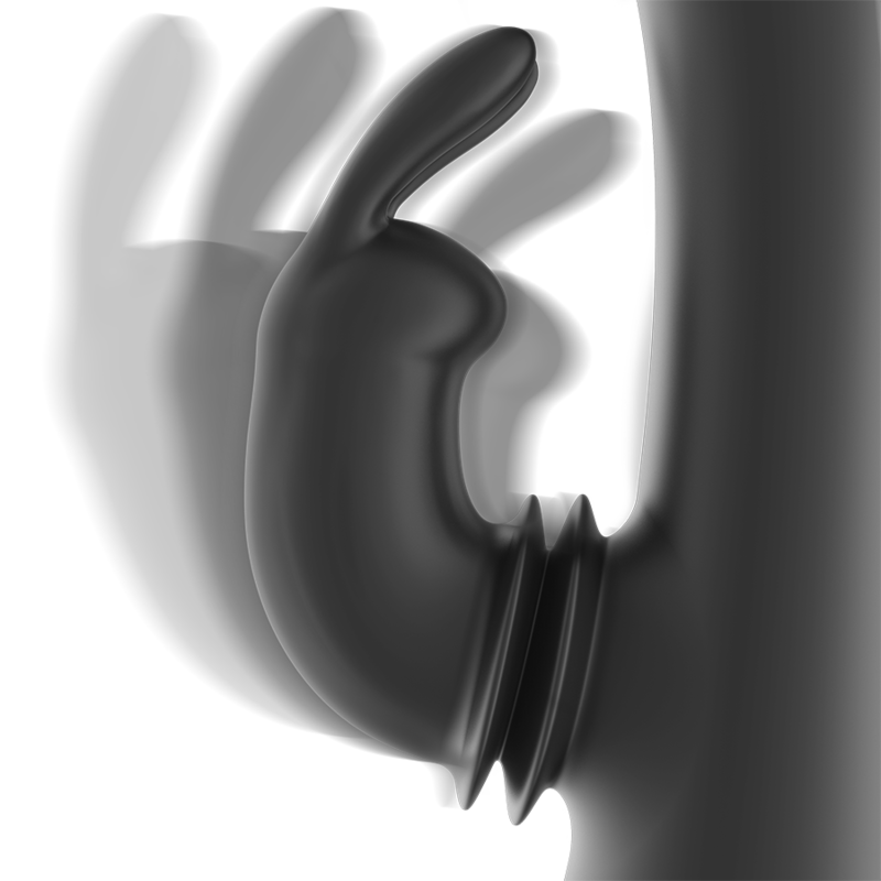 BLACK&SILVER - DJ. STIMULATEUR DE LAPIN RECHARGEABLE EN SILICONE ADAM NOIR - Image 7