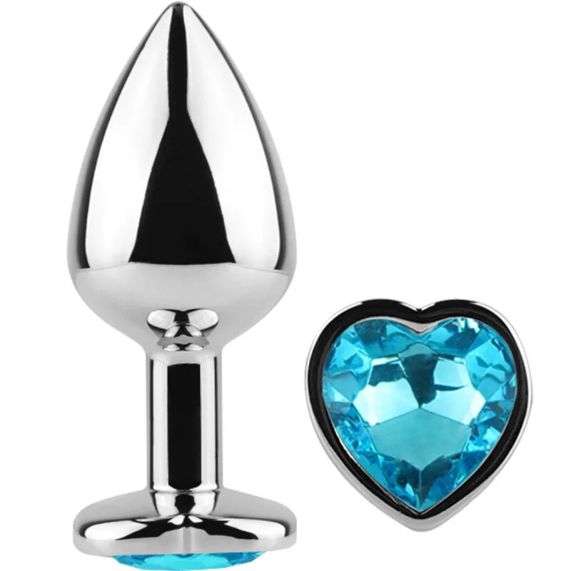 SECRETPLAY - METAL BUTT PLUG BLUE HEART SMALL