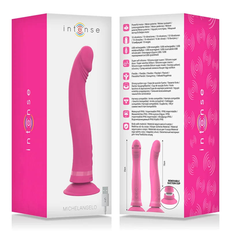 INTENSE - GODE VIBRATEUR EN SILICONE ROSE MICHELANGELO - Image 7