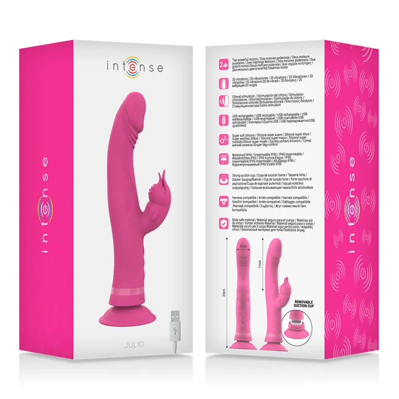 INTENSE - VIBRATEUR JULIO RABBIT SILICONE ROSE - Image 8