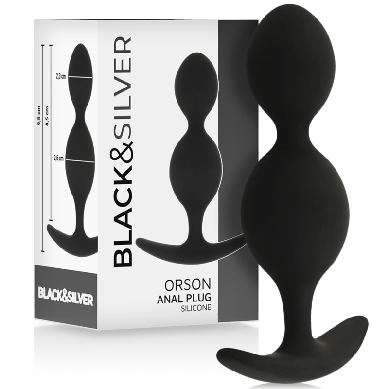 Black&Silver - Orson Plug Silicone 2 Anal Waves 9 Cm - Image 3