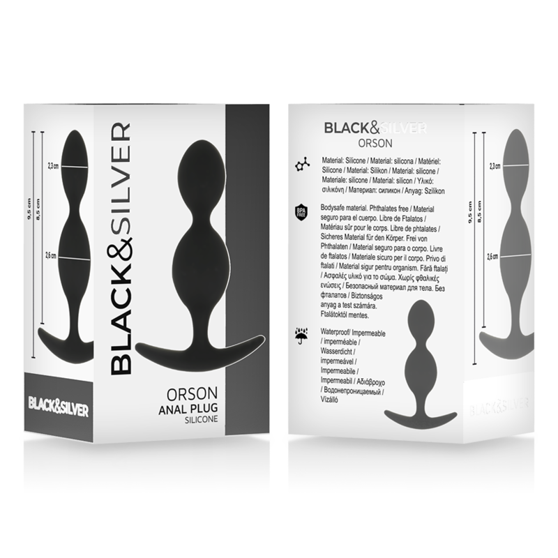 Black&Silver - Orson Plug Silicone 2 Anal Waves 9 Cm - Image 6