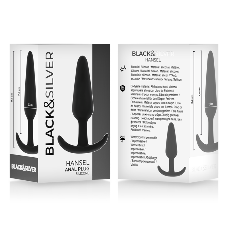 BLACK&SILVER - BOUCHON ANAL EN SILICONE HANSEL AVEC PETITE POIGNÉE - Image 6
