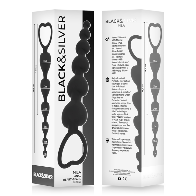 BLACK&SILVER - CHAÎNE DE COEURS ANAL MILA 18 CM - Image 7