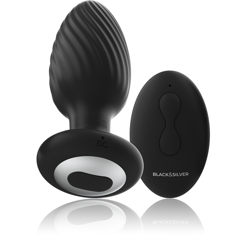 BLACK&SILVER - TÉLÉCOMMANDE DU ROTATEUR ANAL EN SILICONE WELLS PLUG - Image 3