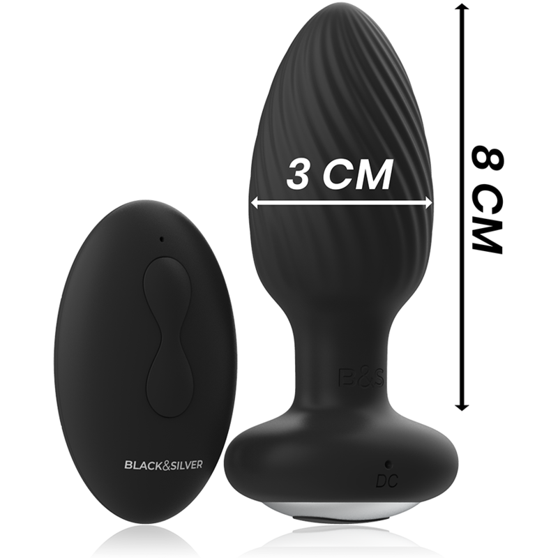 BLACK&SILVER - TÉLÉCOMMANDE DU ROTATEUR ANAL EN SILICONE WELLS PLUG - Image 5