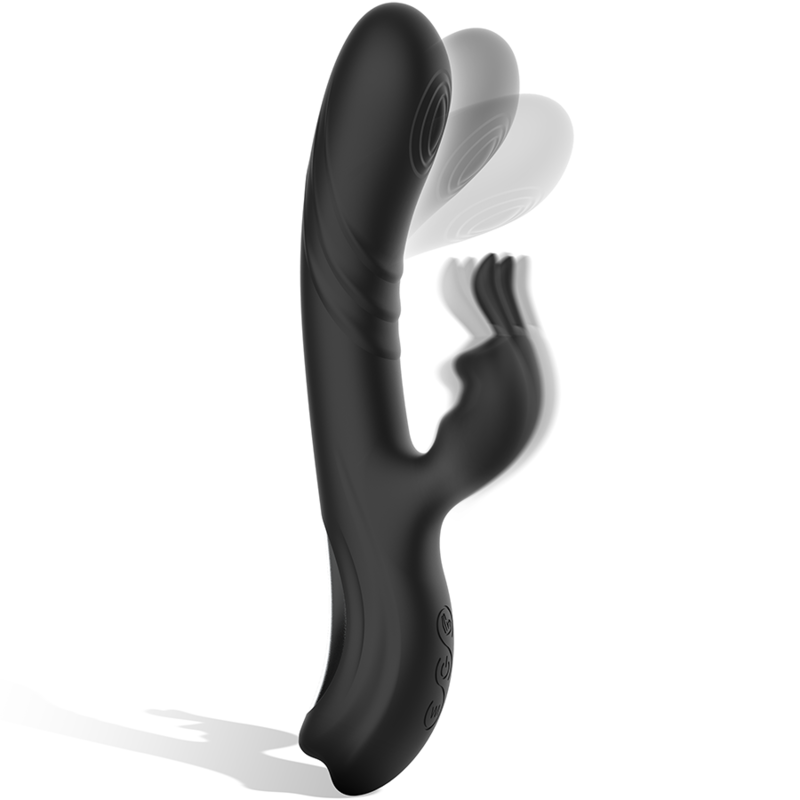 BLACK&SILVER - STIMULATEUR DE LAPIN EN SILICONE RECHARGEABLE JAMIE NOIR - Image 3