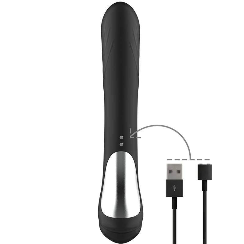 BLACK&SILVER - STIMULATEUR DE LAPIN EN SILICONE RECHARGEABLE JAMIE NOIR - Image 5