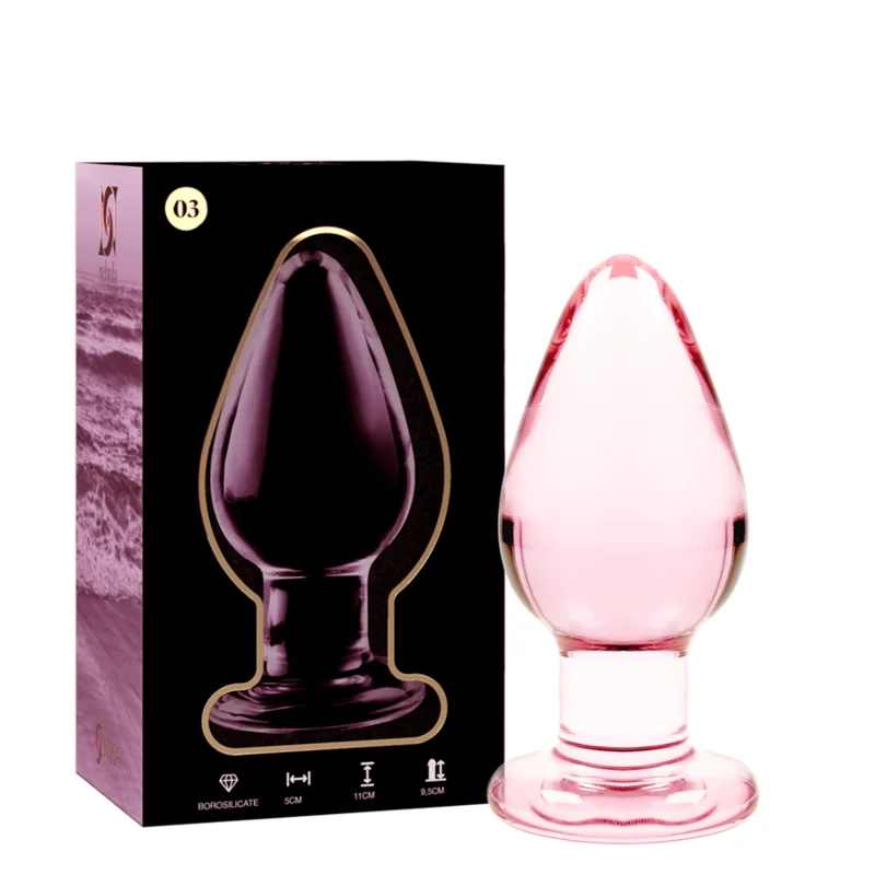 NEBULA SERIES BY IBIZA - MODEL 3 ANAL PLUG BOROSILICATE GLASS PINK 11 CM -O- 5 CM